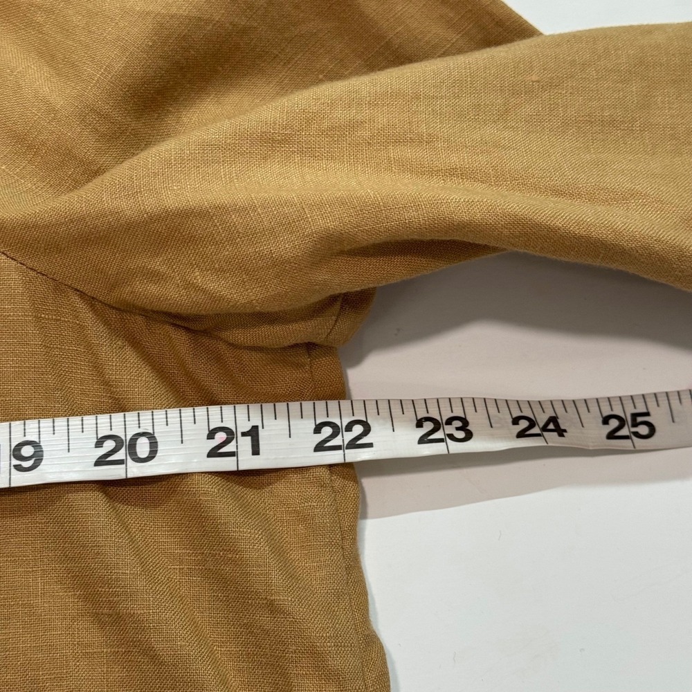 Donna Karan Open Front Jacket Womens XS Oversized Tan 100% Linen Lightweight - Picture 9 of 11